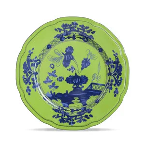 Light Green Floral Print Plates Luxury Vintage Plates Royal Ceramic Dinnerware Wholesale Ceramic Plates For Wedding Decoration