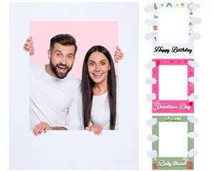 DIY Party Supplies Blank Photo Booth Props Writable Speech Bubble Signs Picture Frame for Wedding Birthday Baby Shower Favors