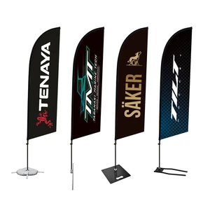 Wholesale Customized Flag Banner With Pole Stand Exhibition Event Advertising Feather Beach Flag Banners