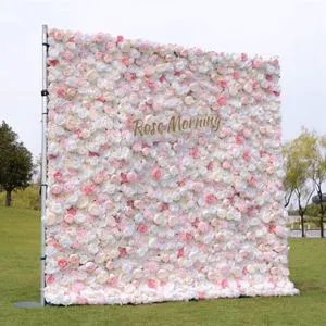 Customizable Royal Blue Wall Panel Wedding Decor Artificial Silk Pure Flower