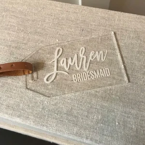 Guangdong Acrylic Manufacturer Custom Personalized Acrylic Luggage Tag Place Card Names Seating Chart