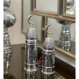 Silver-Finished Unique Design Multi-Purpose Elegant Table Decor Decorative Party Tableware for Ramadan Eid & Hajj Festivals