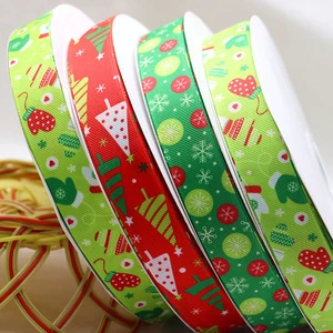 Wholesale 1 Inch 25mm Custom Printed Grosgrain Satin Ribbon Rolls 25yards/roll Double Face for Holiday Christmas Gift Decoration