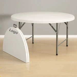 Cheap 180cm Folding Round Folding Banquet Table Plastic Foldable Leg Round Wedding Event Party Outdoor Table