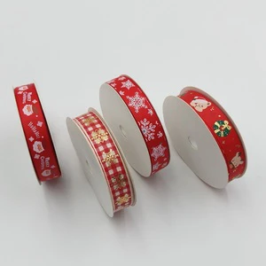 1.5cm Christmas Ribbon DIY Christmas Decoration Christmas Tree Bow Gift Packaging Ribbon Santa Claus Ribbon