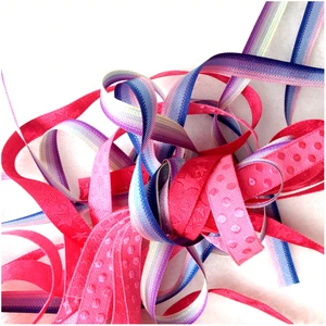 WJ014 Factory Wholesale Eco-Friendly Shiny Yarn Woven Crocheted Lovely Dots Lace Trim Merry Christmas Ribbon for Bags