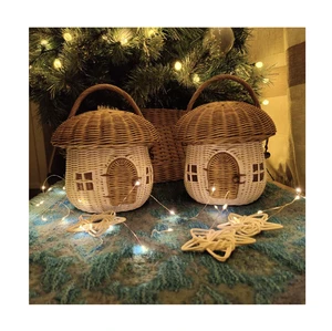 Premium Bamboo Handmade Durable Christmas Home Decor Ornaments with LED Light Factory Price for Wholesale