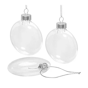 Factory Wholesale 2021 clear Flat Christmas Ball Ornaments