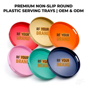 Round Serving Tray Platter Drinks Server Organizer Tray Tableware Platter Display Plate Desktop Organizer Centerpiece Tray