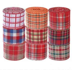 Christmas Plaid Ribbon Christmas Decoration DIY Bow Ribbon