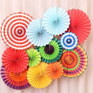 Customizable Paper Fan Wall Stickers & Decorative Set for Parties Weddings Halloween More-Paper Fan Flower Design