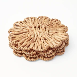 Handwoven Eco-friendly Water Hyacinth Floral Placemat Natural Color Christmas Party Table Decoration Made in Vietnam