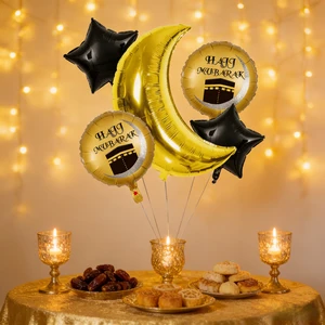 Ramadan Moon Foil Balloon Set 1x24 Party Supplies