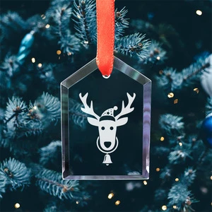 Custom Creative Blank Crystal Pendant Christmas Tree Decorations Crystal Christmas Ornament