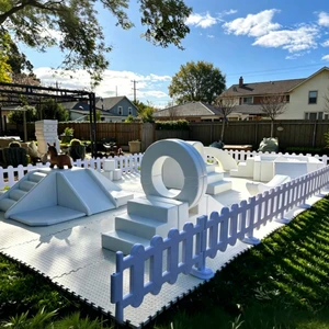 Classic White Wooden Soft Play Set Merry Go Round Ball Pit Bouncy Castle For Wedding Party Event Rental
