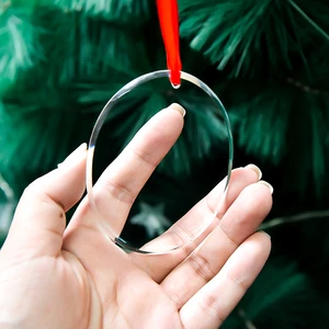 Factory Wholesale K9 Blank Christmas Hanging Crystal Ornaments Personalized Custom Christmas Crystal Ornament Decorations 8CM