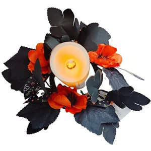 Factory Supplier Eco-friendly Halloween Artificial Rattan Durable Candle Ring Flower Decorations Spooky Party Theme Home Decor