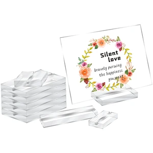 Custom Clear High Transparency Acrylic Table Number Block Sign Holder Wedding Place Card Slot Display Stand
