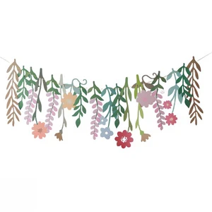 New Double-Sided Leaves Flowers Shape Paper Banner for Wedding Birthday Party High Quality Party Decoration