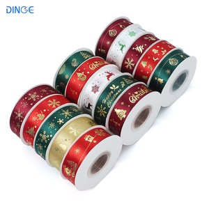 Christmas Wired Ribbon Merry 30cm Ribbons Width Gift Bow Roll Wire for Edge Printed Ribbon 8 Colors Dinge Floral,christmas