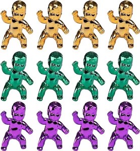 Baby Shower Ice Cube Game Party Favor Supplies Metallic Purple Green Gold Mini Baby Figurines Mardi Gras King Cake Babies
