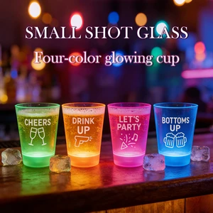 50 ML Wholesale Inventory Four Color Glowing Party Shot Cups Shot Glasses For Bar Indoor Outdoor Party Event Flashing Theme