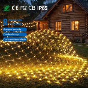 Romantic Atmosphere 240V/24V Outdoor PVC Net Light LED Glue Bubble Shell IP65 Rating 1.5x1.5m Warm White Christmas Holiday