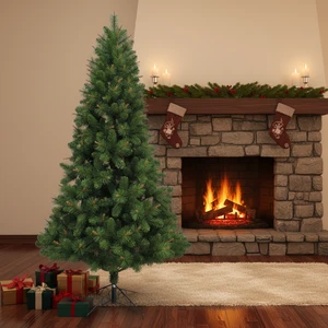 Customizable Large Pine Artificial Christmas Tree Branches Wreath & Garland Set with Standing Base