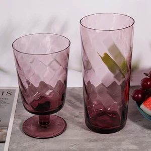 Wholesale Hand Blown Vintage Yellow Wedding for Goblet Copas De Personalized Transparent Crystal Wine Glass Logo Cup