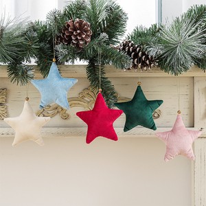 New Year Embellishments Holiday Party Tree Ornaments Hanging Velvet Star Christmas Decoration