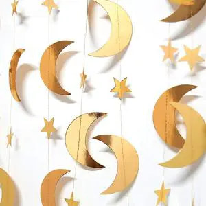 4M Islamic Muslim Ramadan Mubarak Party Supplies Decorations Moon Paper Star Garland Eid Al Adha Festival Celebration Ornaments