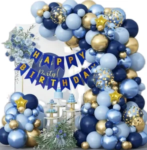 Wholesale Easy Navy Royal Blue Gold Cluster Wedding Inflatable Birthday Decoration Party Balloon Set Kit Balloon Garland Arch