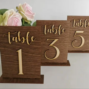 Creative Wholesale Wedding Table Number Wooden Table Modern Wooden Table Number