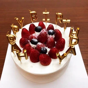 Gold Colour Happy Birthday Novelty Candles