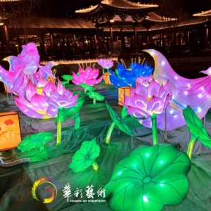 Botanical Garden Colorful Lights Festival Flower Structure for Halloween Chinese New Year Valentine's Day Party Wall Decorations