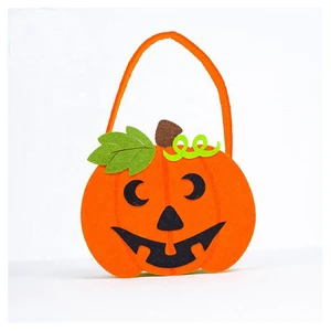 Hot Sale Pumpkin Felt Basket for Halloween Party Decorations