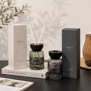 AIKUN 7 Days Bulk Delivery Reed Diffuser Gift Set Lasting Low MOQ Private Label Home Fragrance Supplier