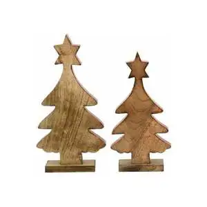 Hot Sale Global Exports Luxury Wooden Christmas Tree Stand 3 Pcs Eco-Friendly Customizable High Quality Factory Wholesale