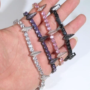 Manufacturer Bulk White Powder Black Purple Panther Bracelet Full Diamond Zircon Party Jewelry