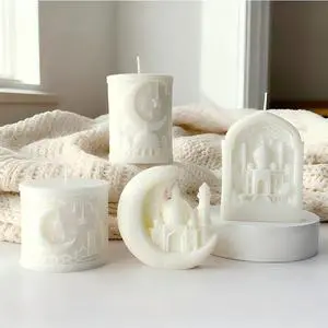 Handmade 3D Moon Star Castle Soy Wax Aromatherapy Candle Ramadan Muslim Middle Eastern-Style Scented