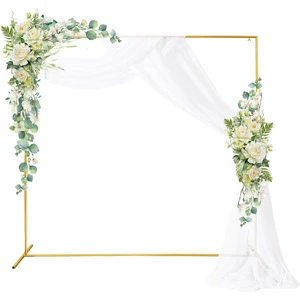 Tool Free Assembly Wedding Arch Backdrop Stand Flower Holder Rack Metal Square Wedding Arch Stand