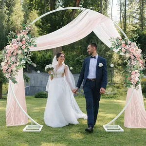 Metal Romantic DIY Wedding Arch Frame Circle Flower Balloon Archway Backdrop Stand Background Decoration Birthday Parties