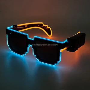 Hot Selling Mosaic Pixel LED Glasses 7 Colors Sunglasses for Carnival Hip-Hop Party Decoration for Valentine's Day Halloween