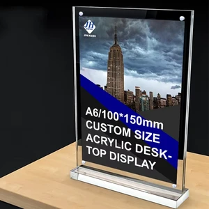 Double-Side-Display Table Card Sign Table Cards for Meeting Room Acrylic Display Stand