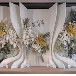 PVC Wedding Backdrop White Customized Style Stage Decor Wall Events Supplier Props