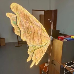 Wedding Decoration Supplies Stage Background Movable LED Butterfly Wings Light up Butterfly Prop