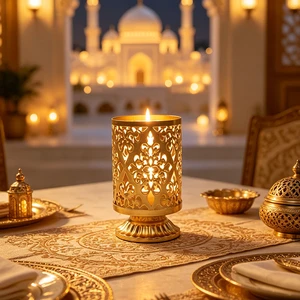 TRUST Ramadan Metal Candleholder Candlestick Holder Table Decoration Waterproof