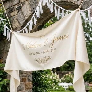 Elegant Eco-Friendly Portable Waterproof Vinyl Banner for Wedding Ceremony Decoration UV Resistant Lightweight Reusable Durable