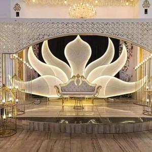 LED Arch Backdrop with Lighted Butterfly Shape Illuminated Stand for Weddings & Parties Popular Stage Decoration Metal Wings