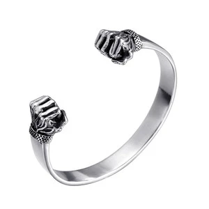 Retro Personality Titanium Steel Double Boxing Bracelet Fitness Fist Cuff Bracelet
